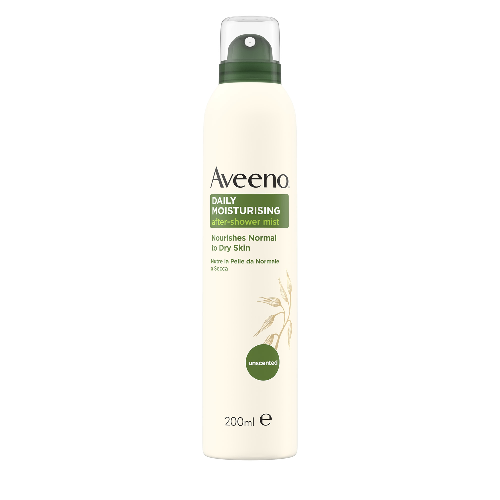 Aveeno Daily Moisturising Spray Dopo-Doccia 200 ml, Crema corpo idratante in pratico spray