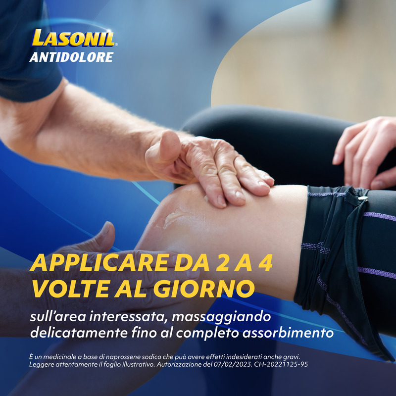 Lasonil Antidolore Gel antidolorifico antinfiammatorio per il trattamento di Mal di Schiena, Dolori Muscolari e Articolari, Tubo da 120gr