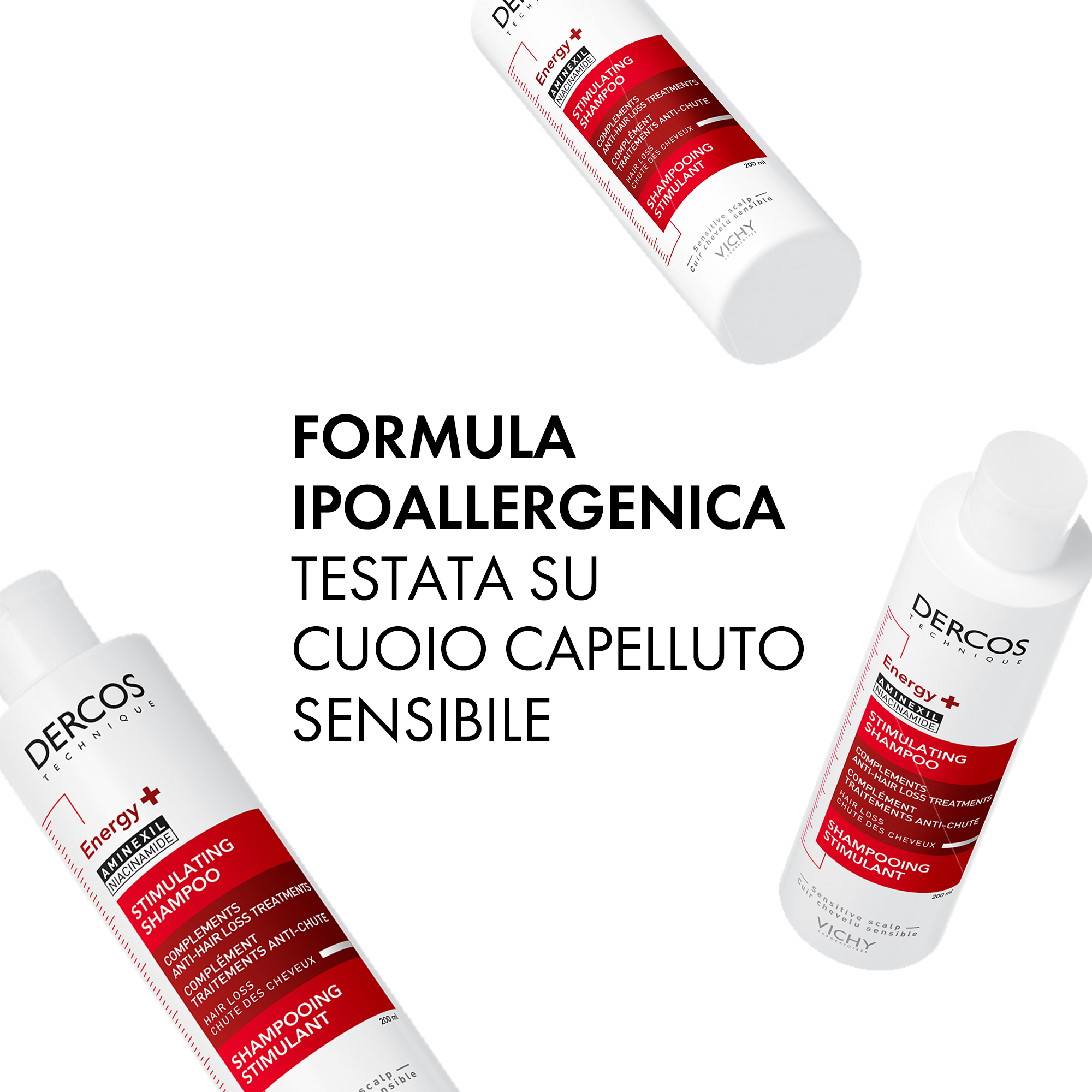 Vichy Dercos Shampoo stimolante Energy+ trattamento complementare anti-caduta 200 ml