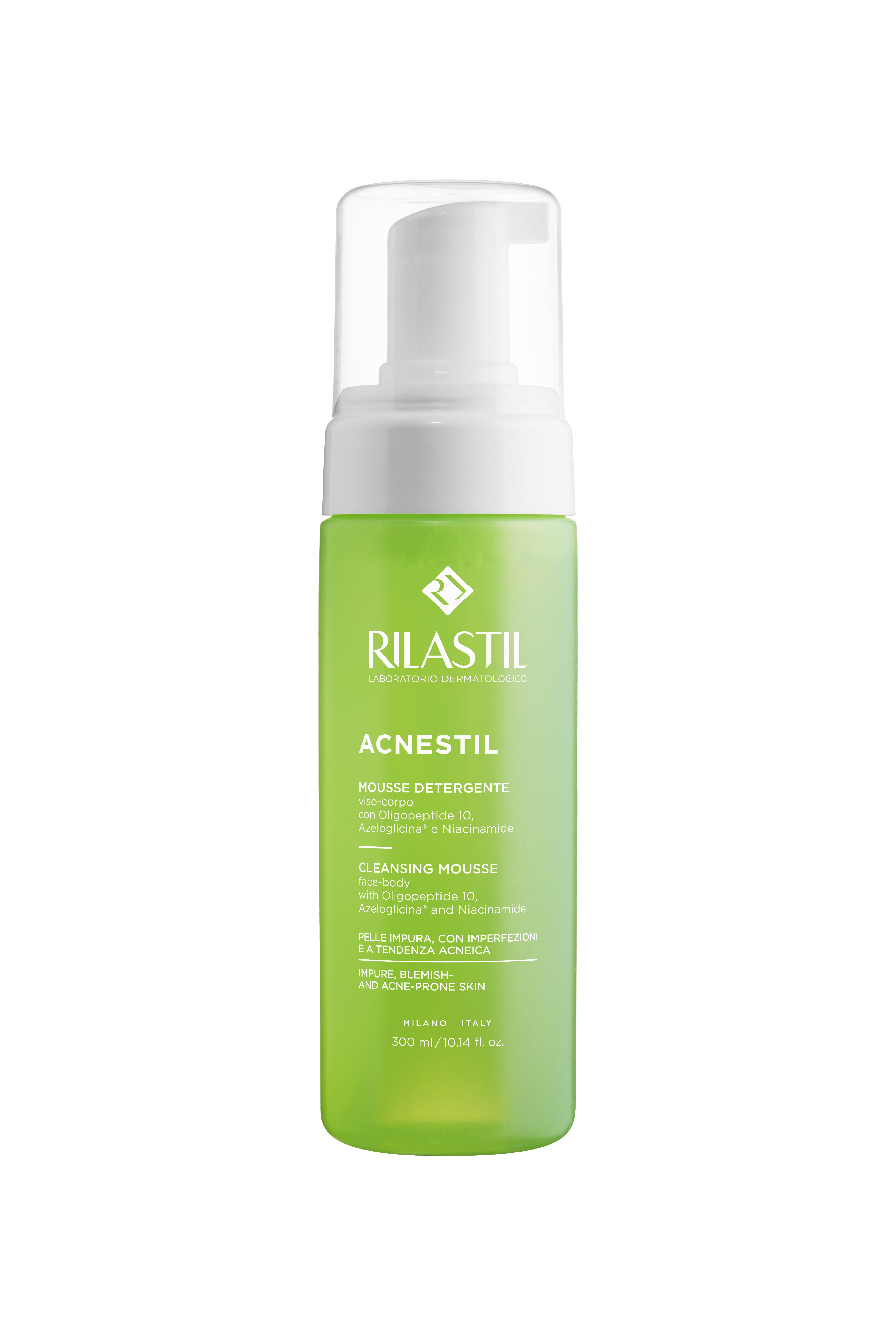 Rilastil Acnestil - Mousse Detergente Per Pelle Mista, Grassa E A Tendenza Acneica 300 ml
