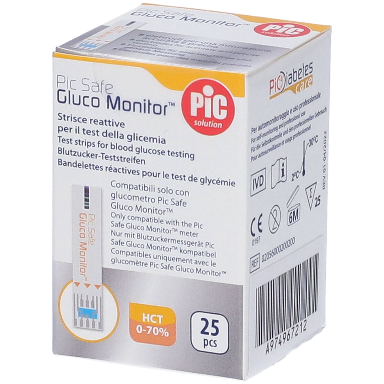 PIC STRISCE GLUCO MONITOR 25PZ