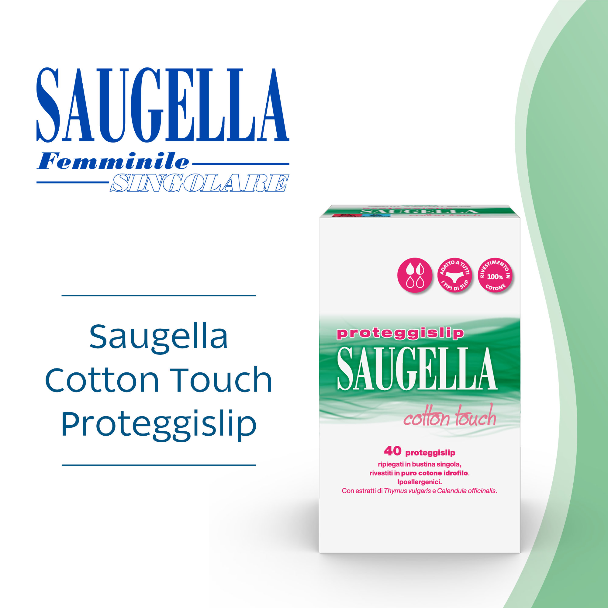 Saugella Cotton Touch - Proteggi Slip - 40 Pezzi