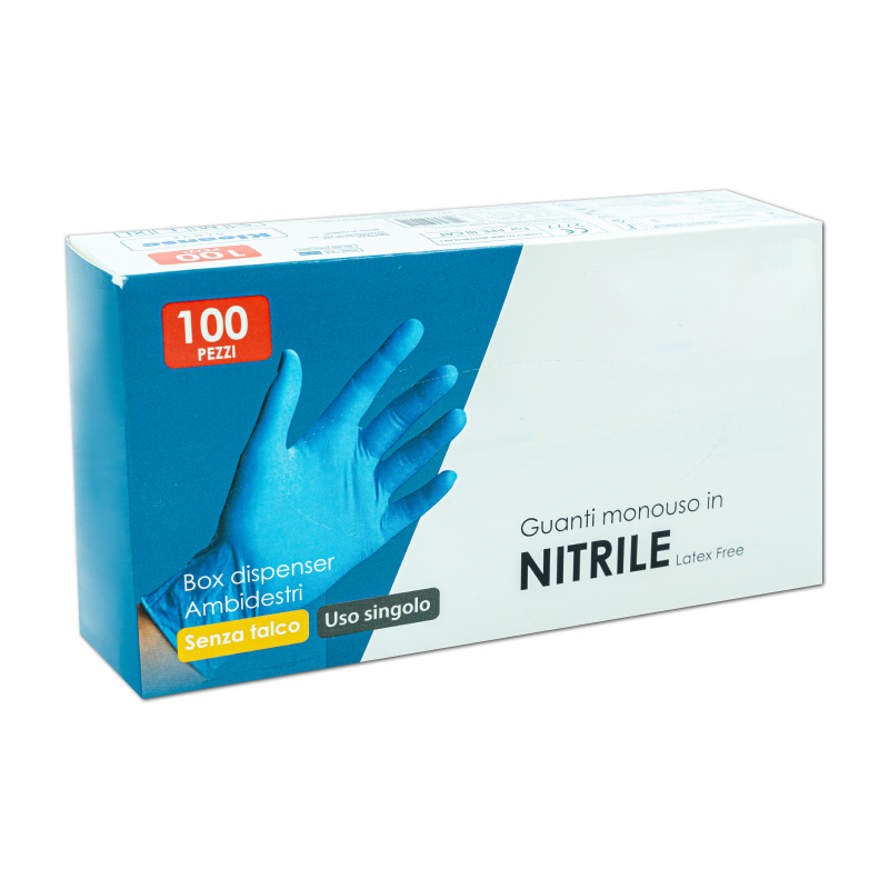 100 Guanti In Nitrile Senza Polvere Taglia S