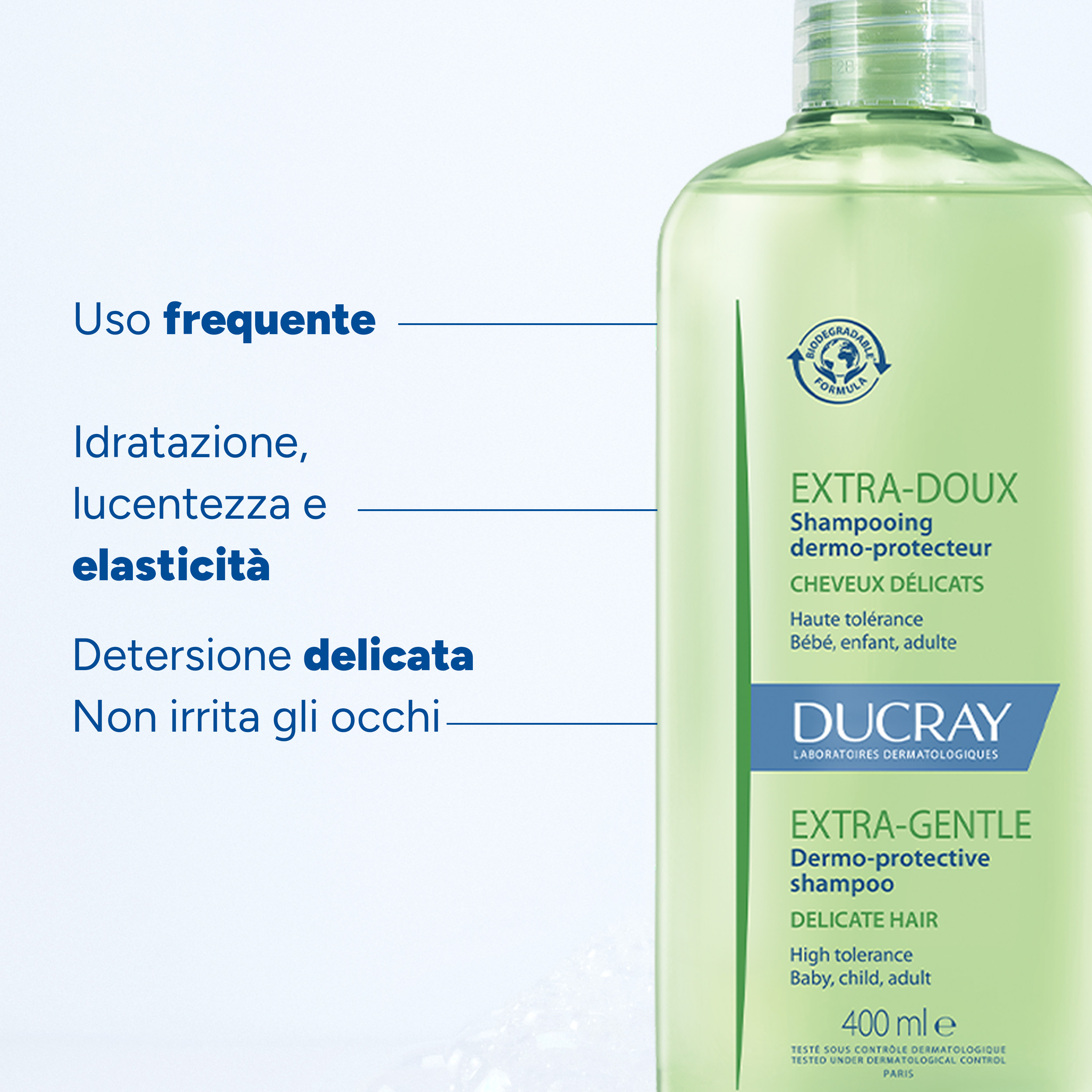 Ducray - Extra Delicato - Shampoo Dermo-Protettore Per Capelli Normali E Delicati 400 ml