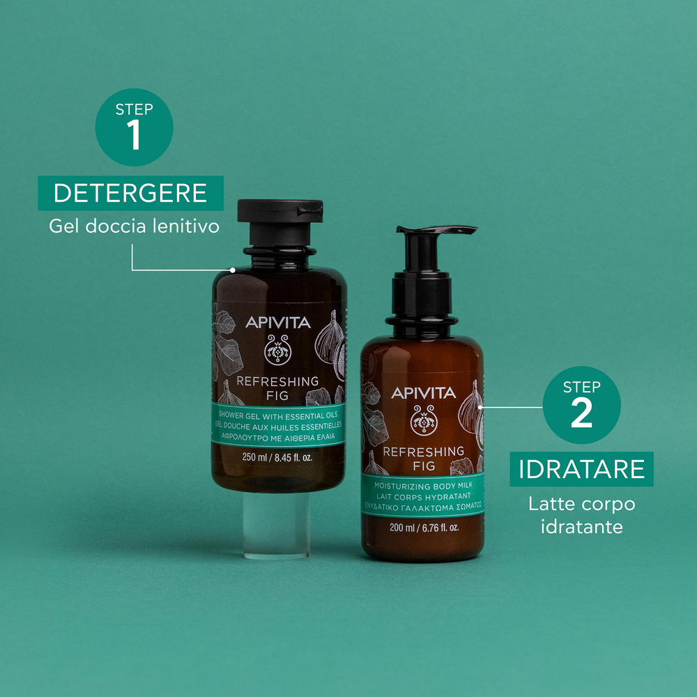 Apivita ReFreshing Fig - Gel-Doccia Delicato Idratante Corpo Con Oli Essenziali Al Profumo Di Fico E Propoli 250 ml