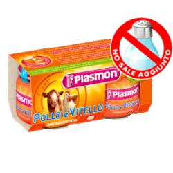 Plasmon Omogeneizzato Di Carne Vitello E Pollo 2x80 g +6m