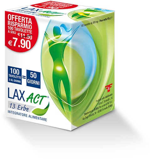 Lax Act 13 Erbe Integratore Benessere Intestinale 100 Tavolette