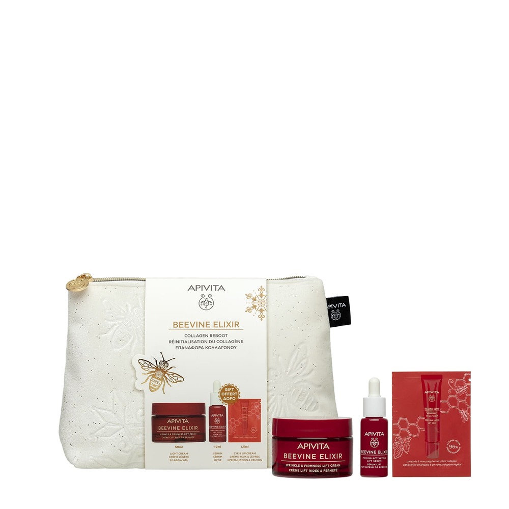 Apivita Beevine Elixir Cofanetto Regalo - Crema Anti-Rughe 50 ml + Siero Anti-Rughe 10 ml + Crema Anti-Rughe Occhi E Labbra 1,5 ml