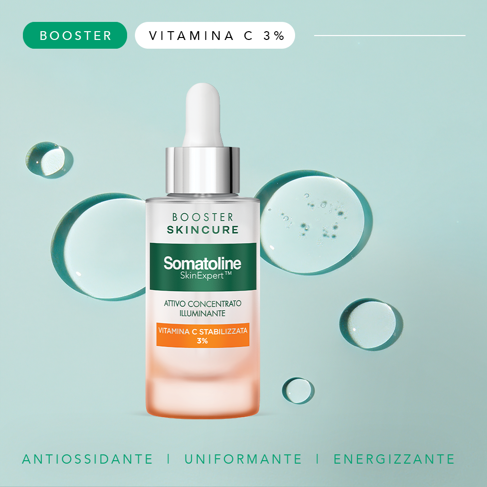 Skincure	Booster Illuminante	"Somatoline SkinExpert, Skincure Booster Illuminante Vitamina C 3%, Siero Viso   Illuminante,  Vitamina C   30ml
