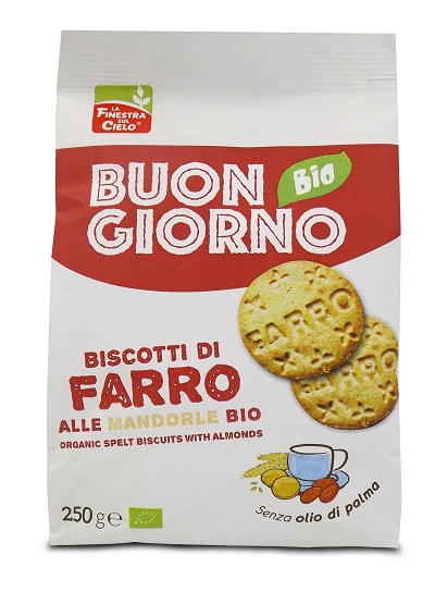 FSC BISCOTTI DI FARRO ALLE MANDORLE BIO CON OLIO DI GIRASOLE SENZA OLIO DI PALMA 250 G