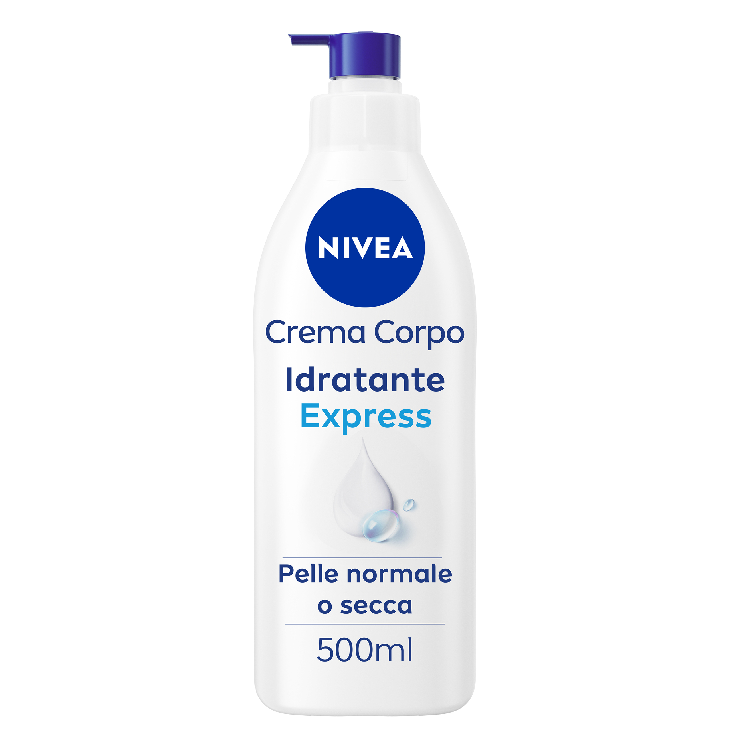 Nivea Crema Corpo Idratante Express 500 ml, Crema corpo idratante 72 ore per pelle secca o normale