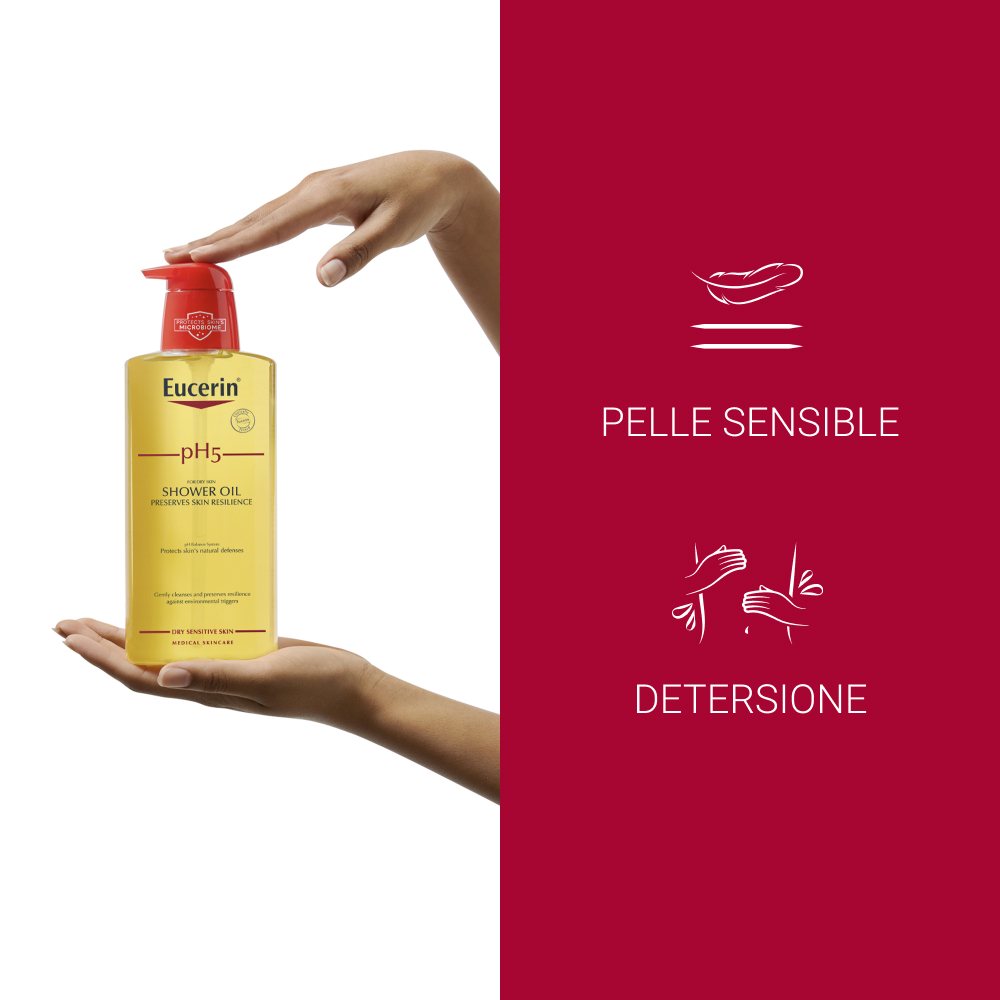 Eucerin Linea Pelle Sensibile pH5 Olio Detergente Doccia Delicato Lenitivo 400ml