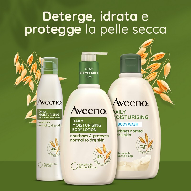 Aveeno Spray Idratante Corpo Dopo Doccia all'Avena per Proteggere e Nutrire la Pelle Secca, ad Assorbimento Rapido