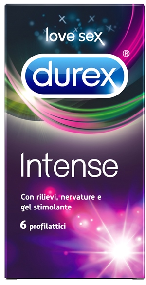 Durex Intense Orgasmic Condom Preservativi Con Rilievi e Nervature Stimolanti 6 Pezzi
