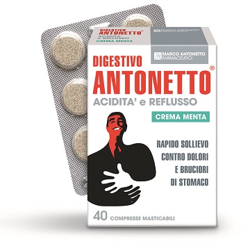 Digestivo Antonetto Menta Integratore Anti-reflusso 45 Compresse