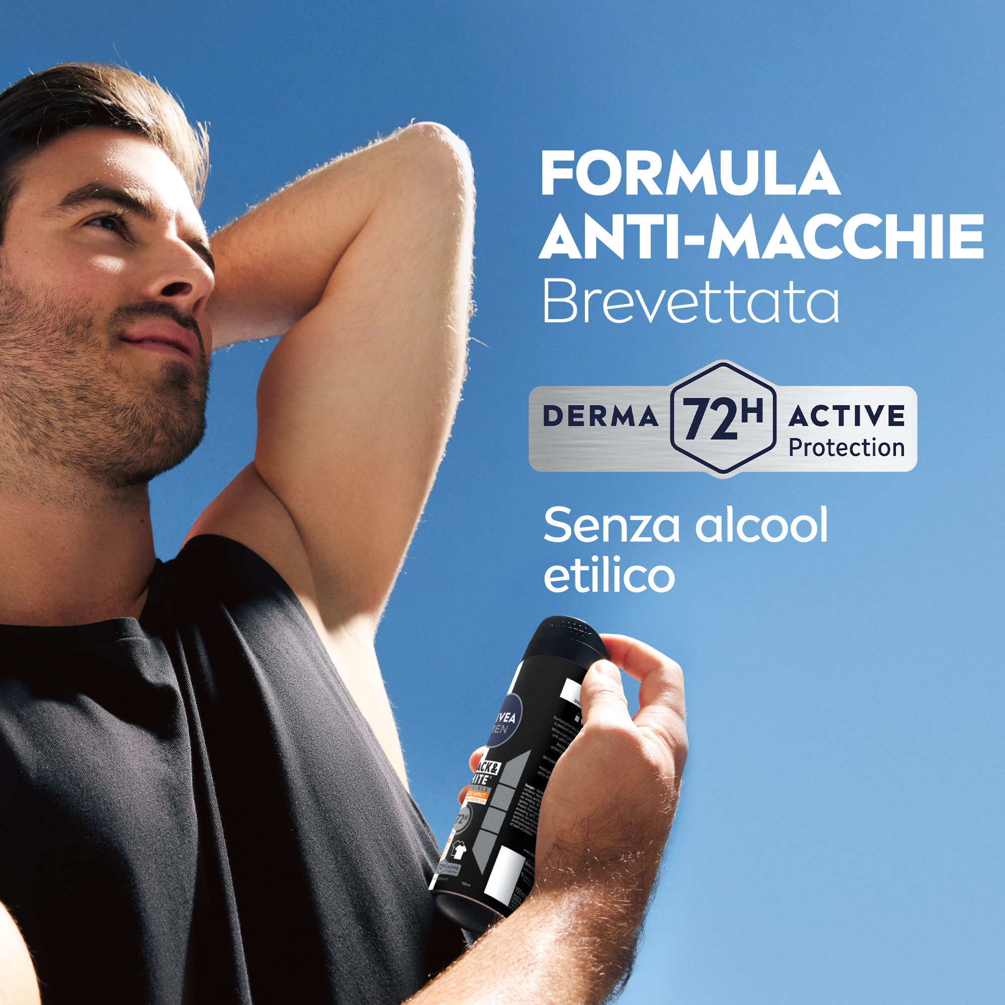 Nivea Men Black & White Invisible Ultimate Impact Spray 12 x150ml,  Deodorante spray antitraspirante