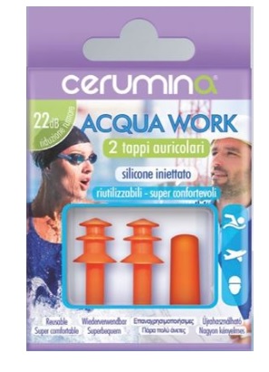 Cerumina Acqua Work Tappi Auricolari In Silicone Iniettato 2 Pezzi