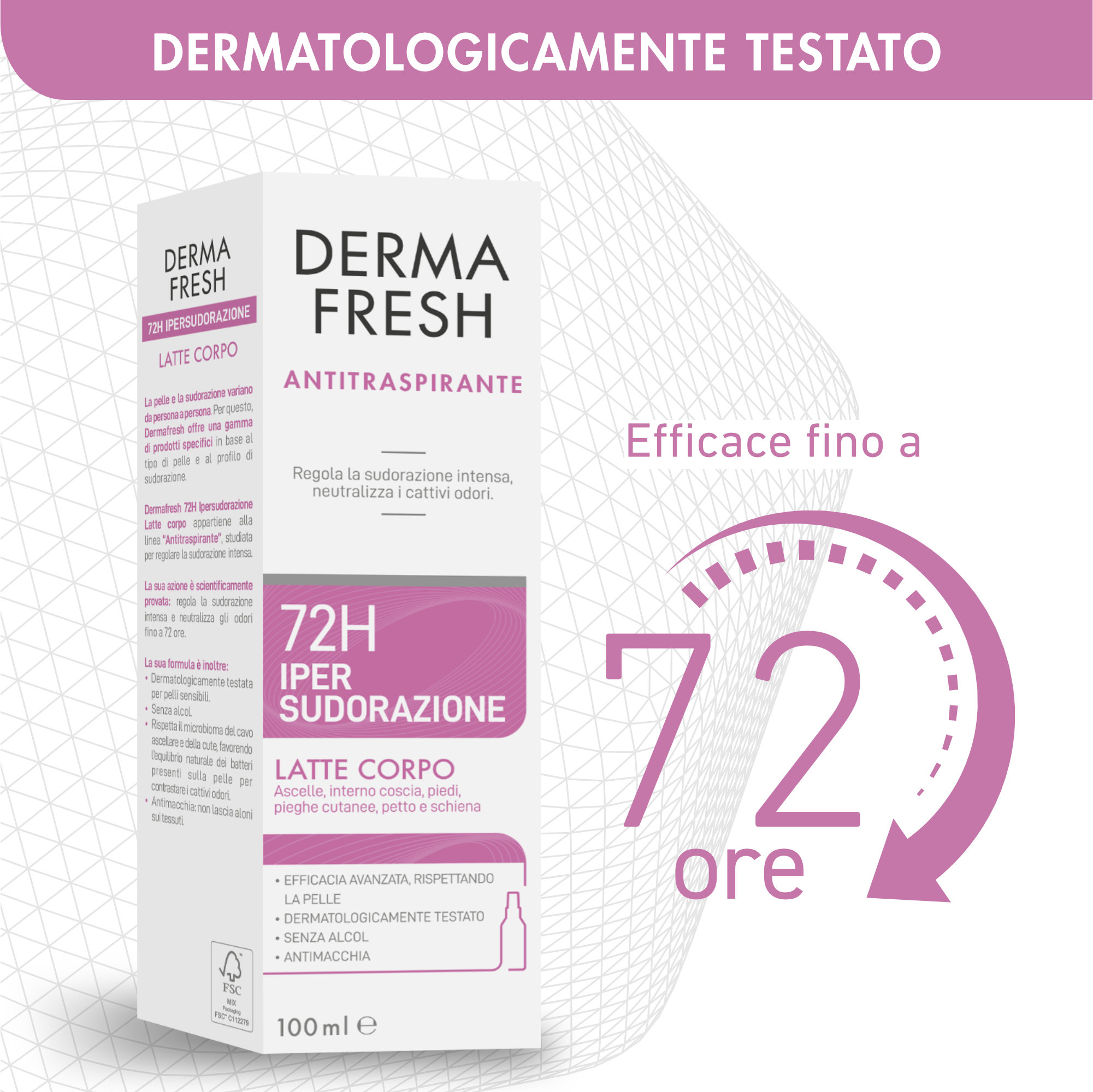 Dermafresh 72H Ipersudorazione - Latte Corpo Antitraspirante 100 ml