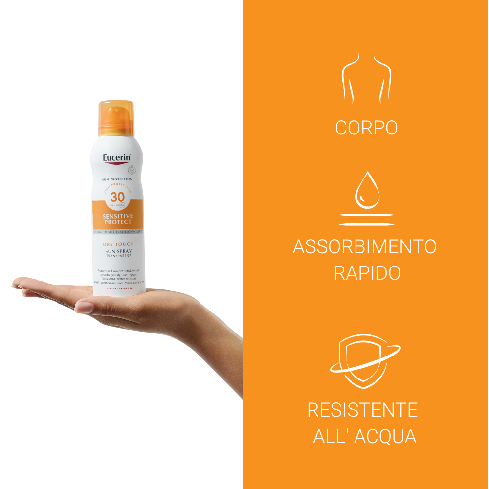 Eucerin Sun Spray Solare Corpo Tocco Secco SPF30 200mL