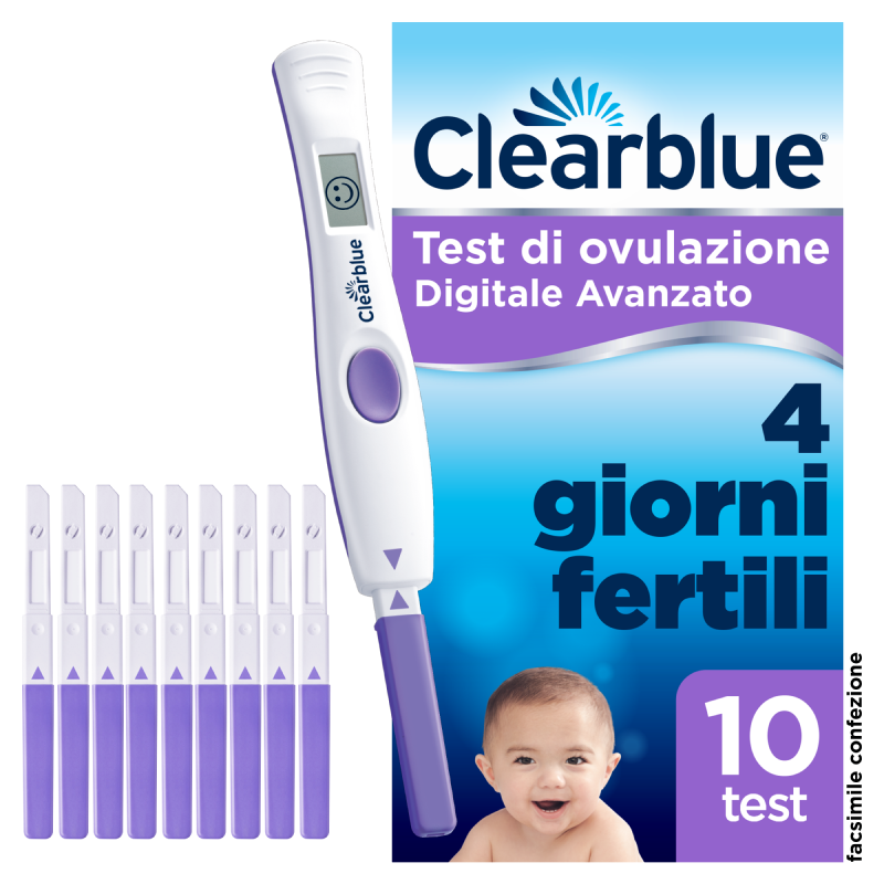 Test Di Ovulazione Clearblue Digitale Avanzato Aumenta Le Tue Probabilità Di Rimanere Incinta – 1 Portastick Digitale E 10 Sticks