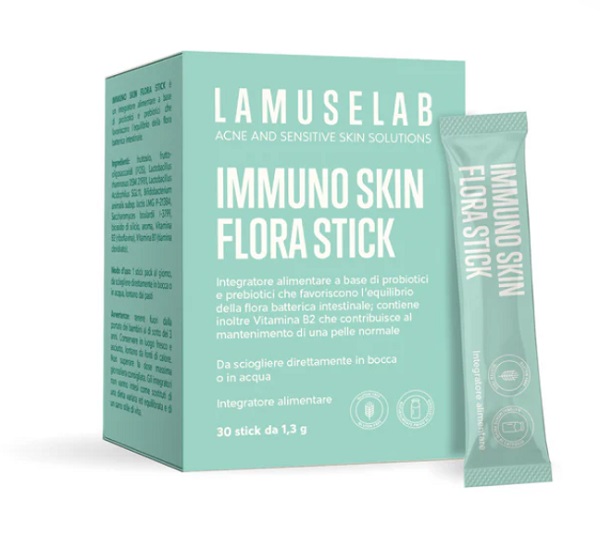 LaMuseLab - Immuno Skin Flora Stick Integratore Fermenti Lattici Confezione 30 Stick