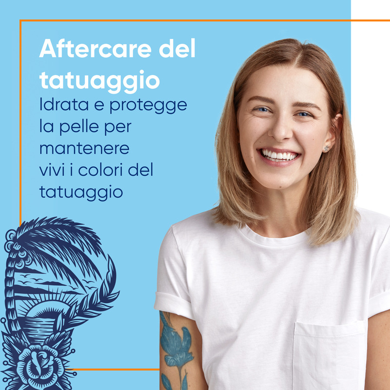 Bepanthenol Tattoo Crema Protezione Solare Molto Alta SPF50+ per Tatuaggio, con Pantenolo, Protegge, Idrata e Rigenera la Pelle Tatuata, 50ml