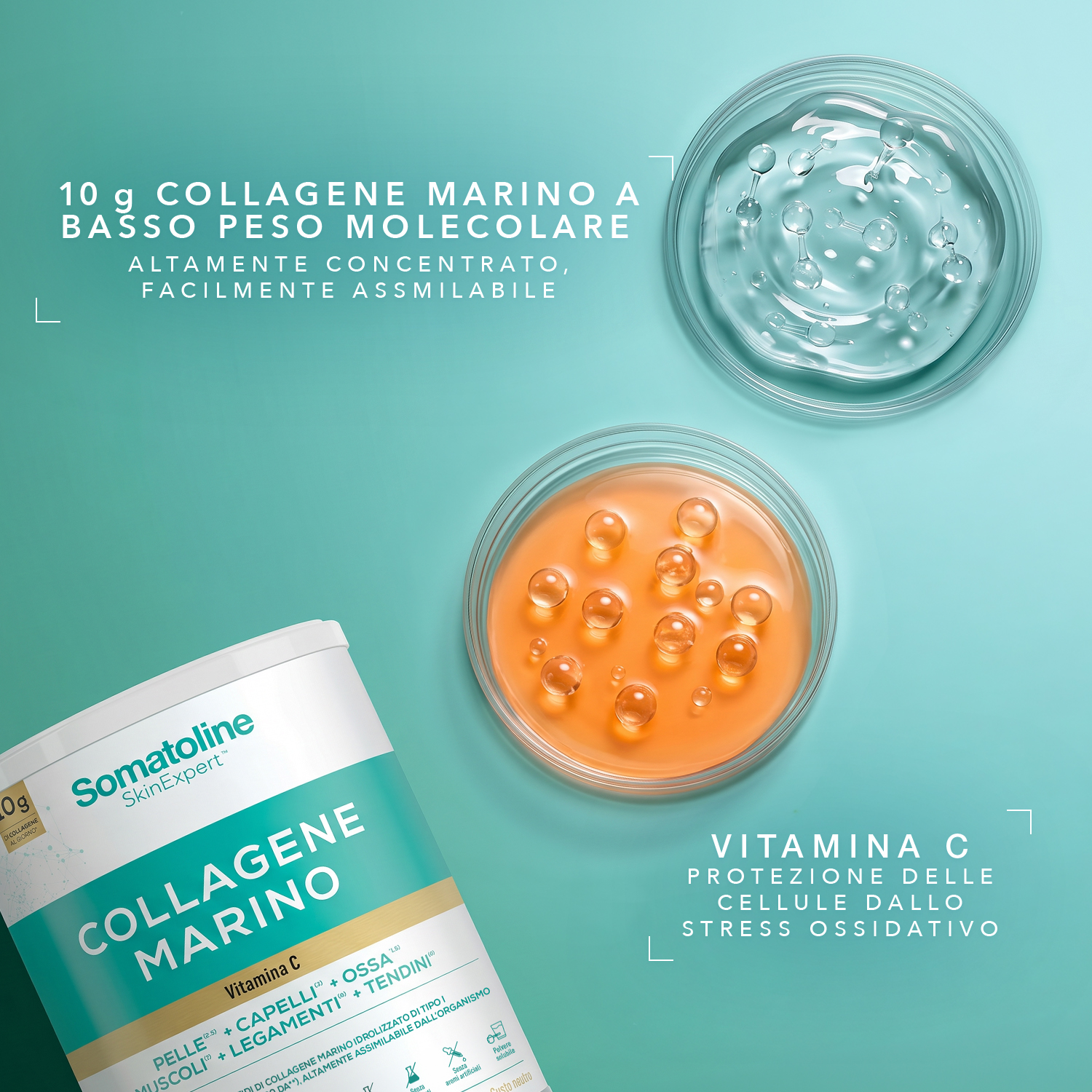 Somatoline SkinExpert Collagene Marino 278 g Gusto Neutro - Integratore Per Ossa E Muscoli