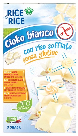 Rice&Rice Cioko Latte Con Riso Soffiato e Cioccolato Bianco Biologico Senza Glutine 75g