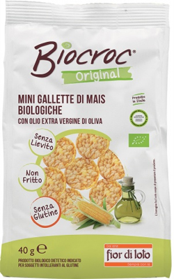 Fior Di Loto Biocroc Mini Gallette Di Mais Biologiche Olio Extra Vergine Di Oliva 40g
