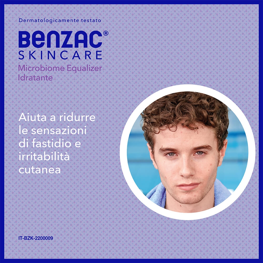 Benzac Skincare Microbiome Equalizer, Lozione Idratante Viso , Preserva il Naturale Microbioma Cutaneo, con Tecnologia Derivata da Probiotico e Pantenolo Lenitivo con Vitamina B5 50ml