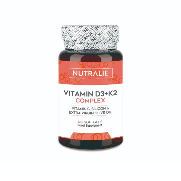Nutralie Vitamina D3+K2 Complex 10000 UI con Vitamina C 60 Capsule molli
