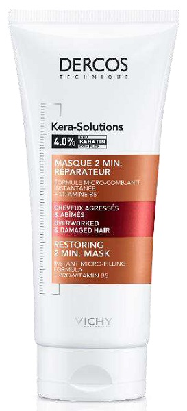 Vichy Dercos Kera-Solutions Maschera riparatrice 2min per capelli stressati e danneggiati 200 ml