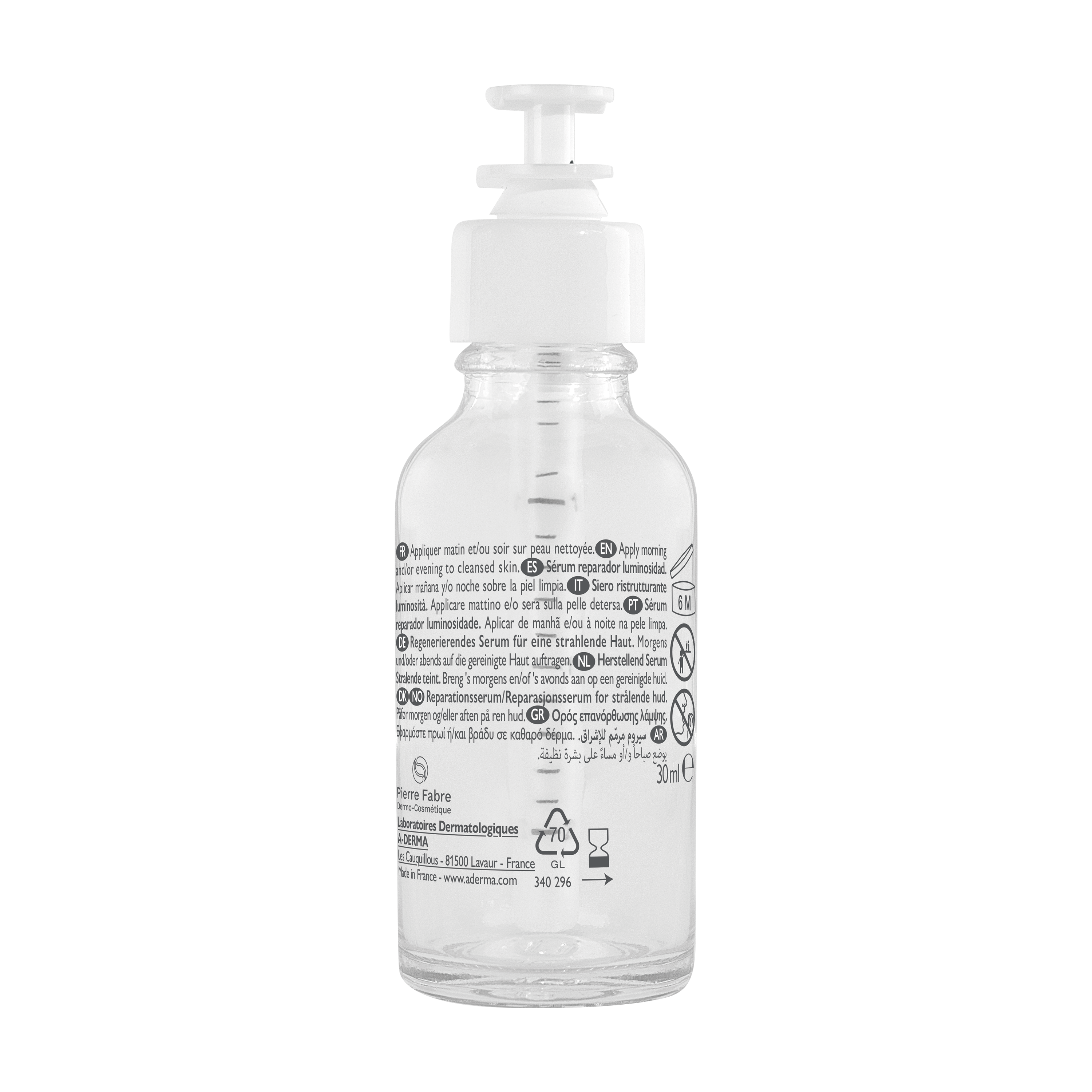 A-Derma Epitheliale Ultra Repair Siero ristrutturante luminosità, Anti-macchie, Vitamina C, 30ml 