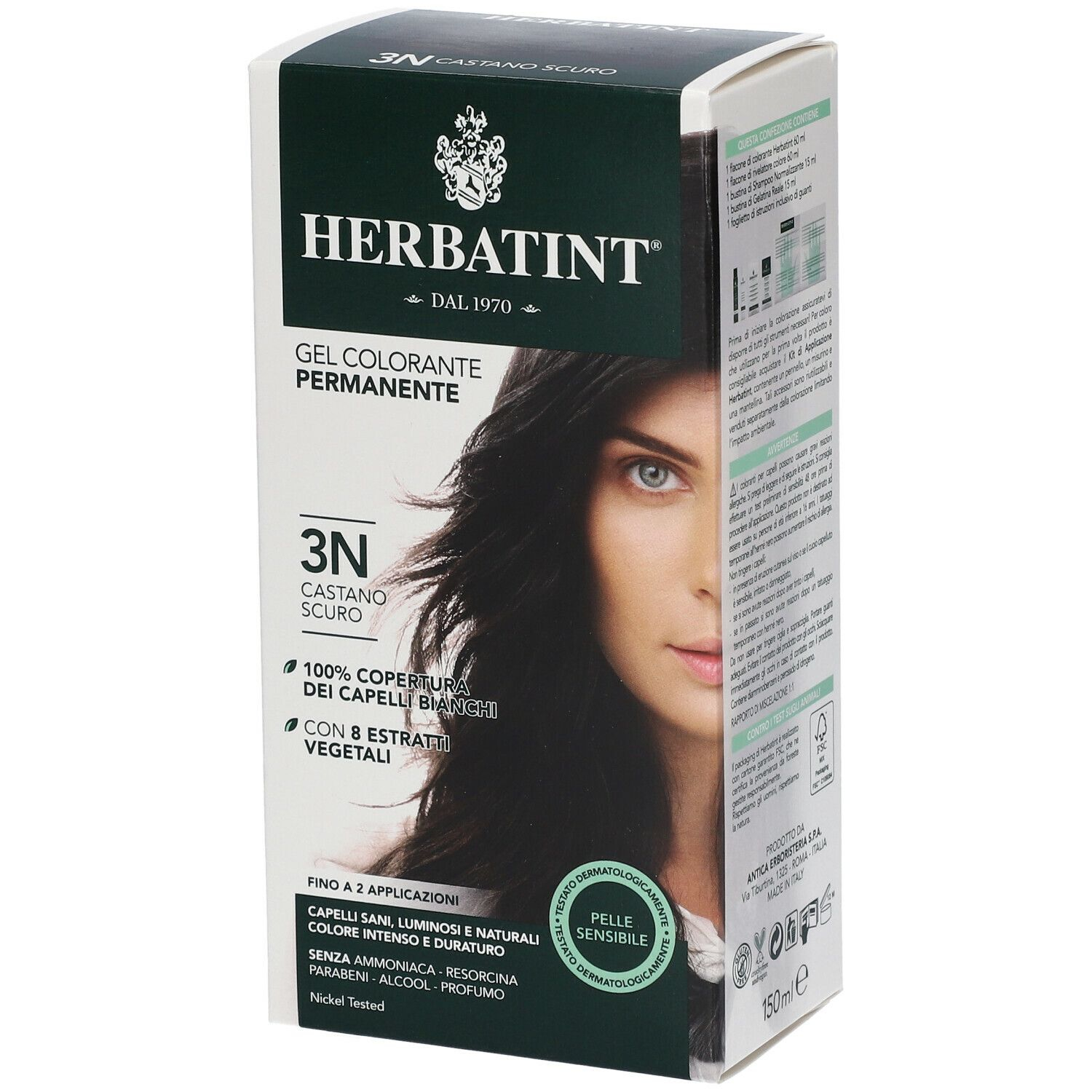 Herbatint Tintura Naturale Capelli 3N Castano Scuro 150ML