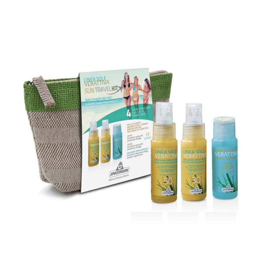 Specchiasol Verattiva Sun Travel Kit Pochette con 3 flaconi da 50ml
