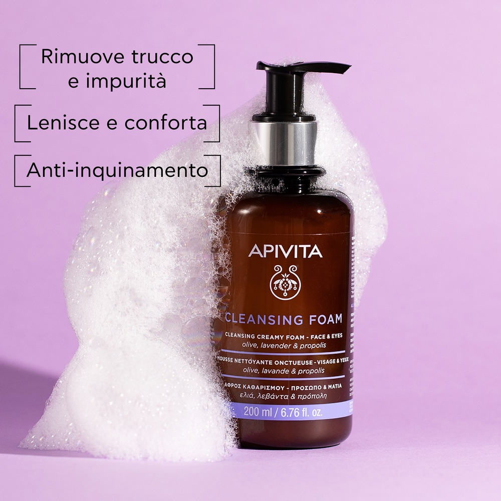 Apivita Mousse detergente cremosa – Viso e Occhi 200ml