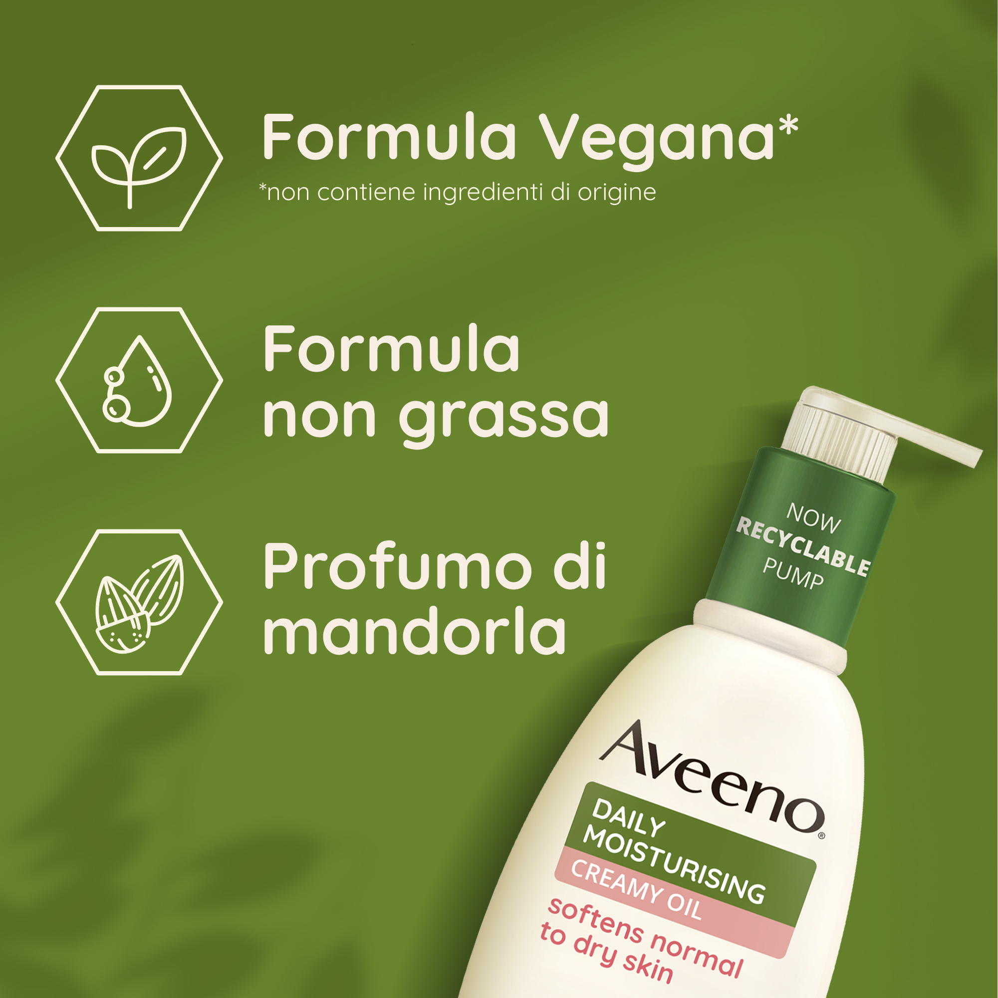 Aveeno Daily Moisturizing Crema Olio 300 ml, Olio-crema idratante per pelli da normali a secche