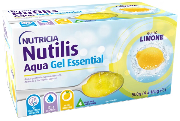 NUTILIS Aqua Gel Limone - alimento a fini speciali indicato per il trattamento alimentare dei soggetti con problemi di deglutizione associati a disfagia 4PZ