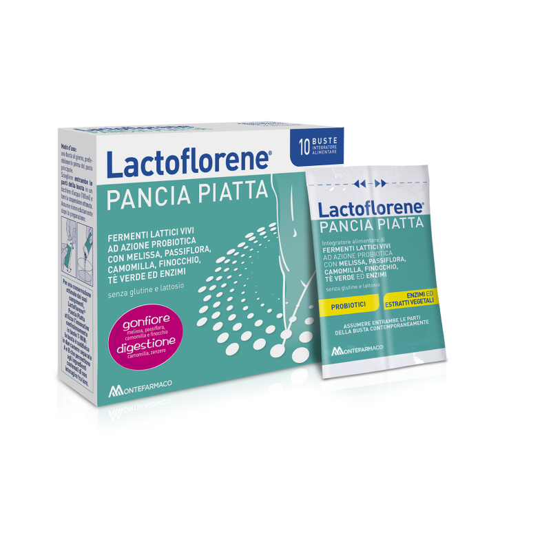 Lactoflorene Pancia Piatta Integratore Gonfiore Addominale 10 Bustine