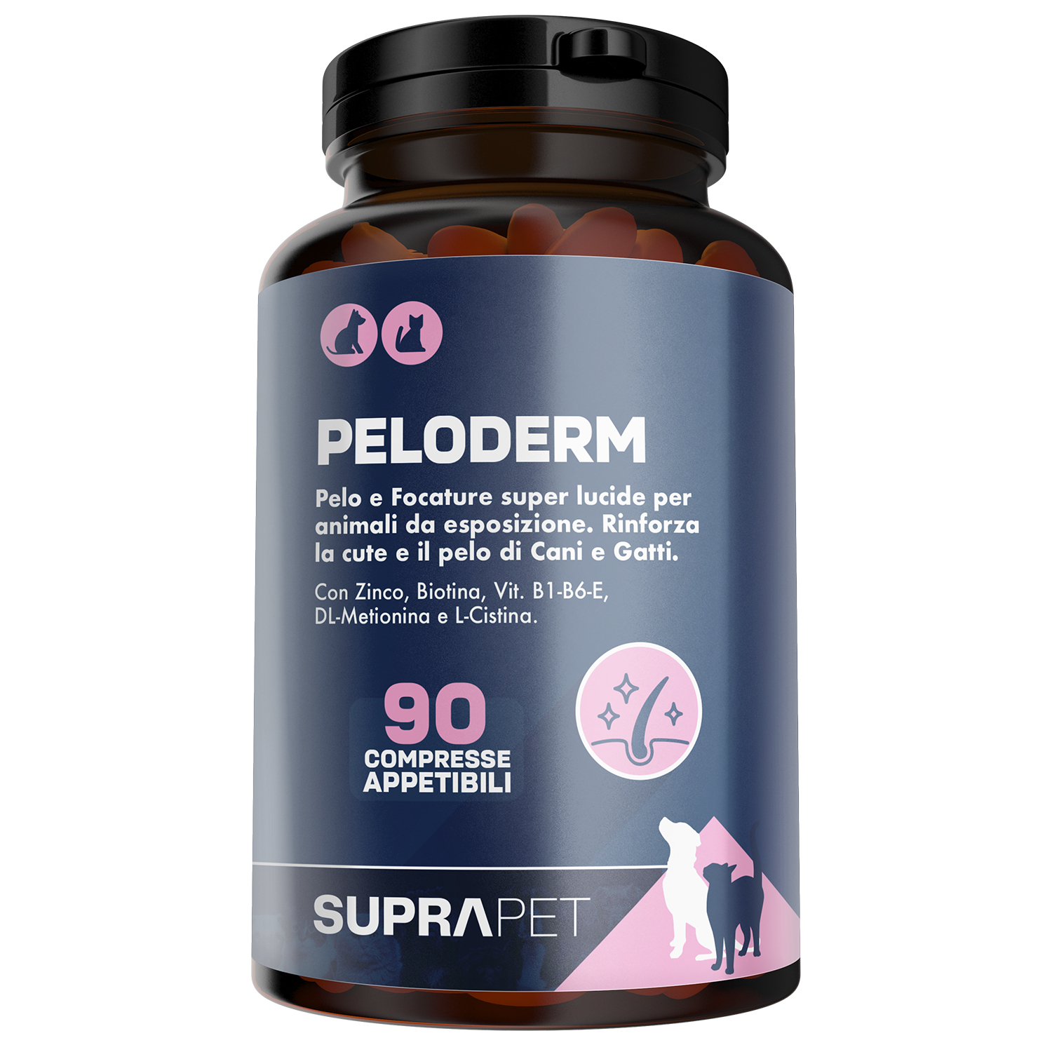Suprapet PeloDerm Rinforza la Cute e il Pelo di Cane e Gatto 90 compresse