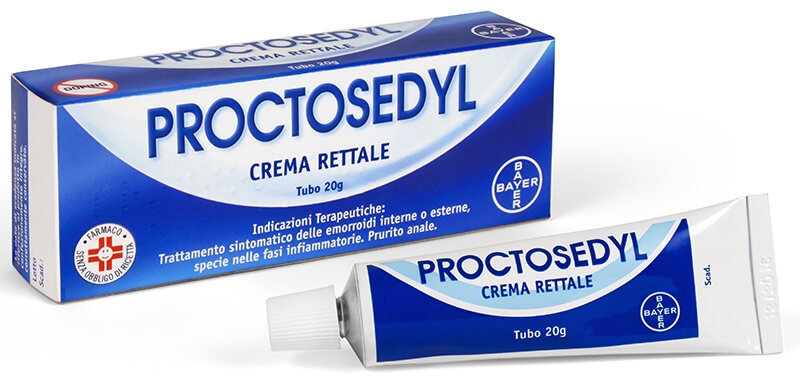 Proctosedyl Crema Rettale, Trattamento Sintomatico Emorroidi e Prurito Anale, Con Idrocortisone Acetato, Tubo da 20 gr