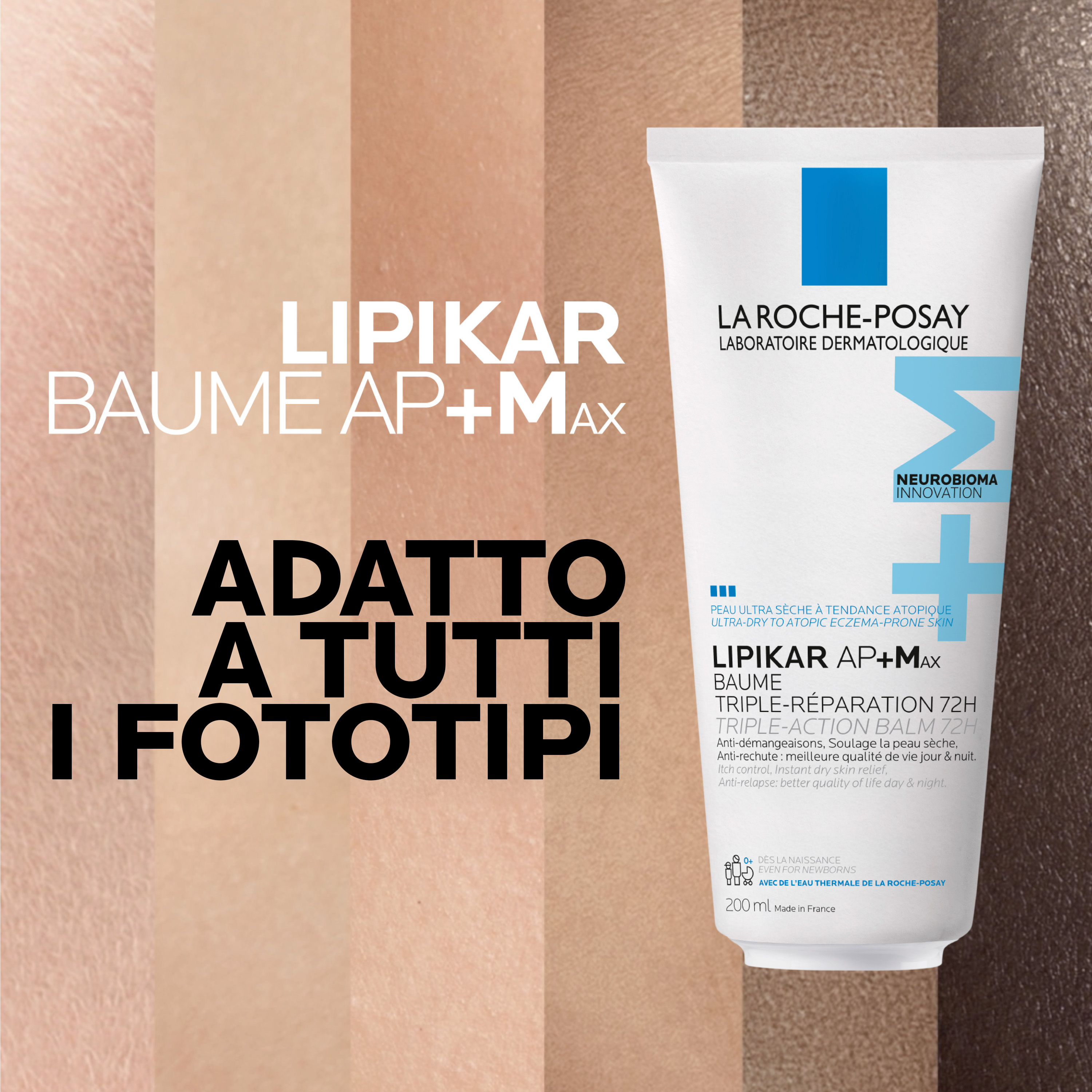 La Roche-Posay Lipikar Baume AP+MAX - Balsamo Relipidante Per Pelle Secca 200 ml