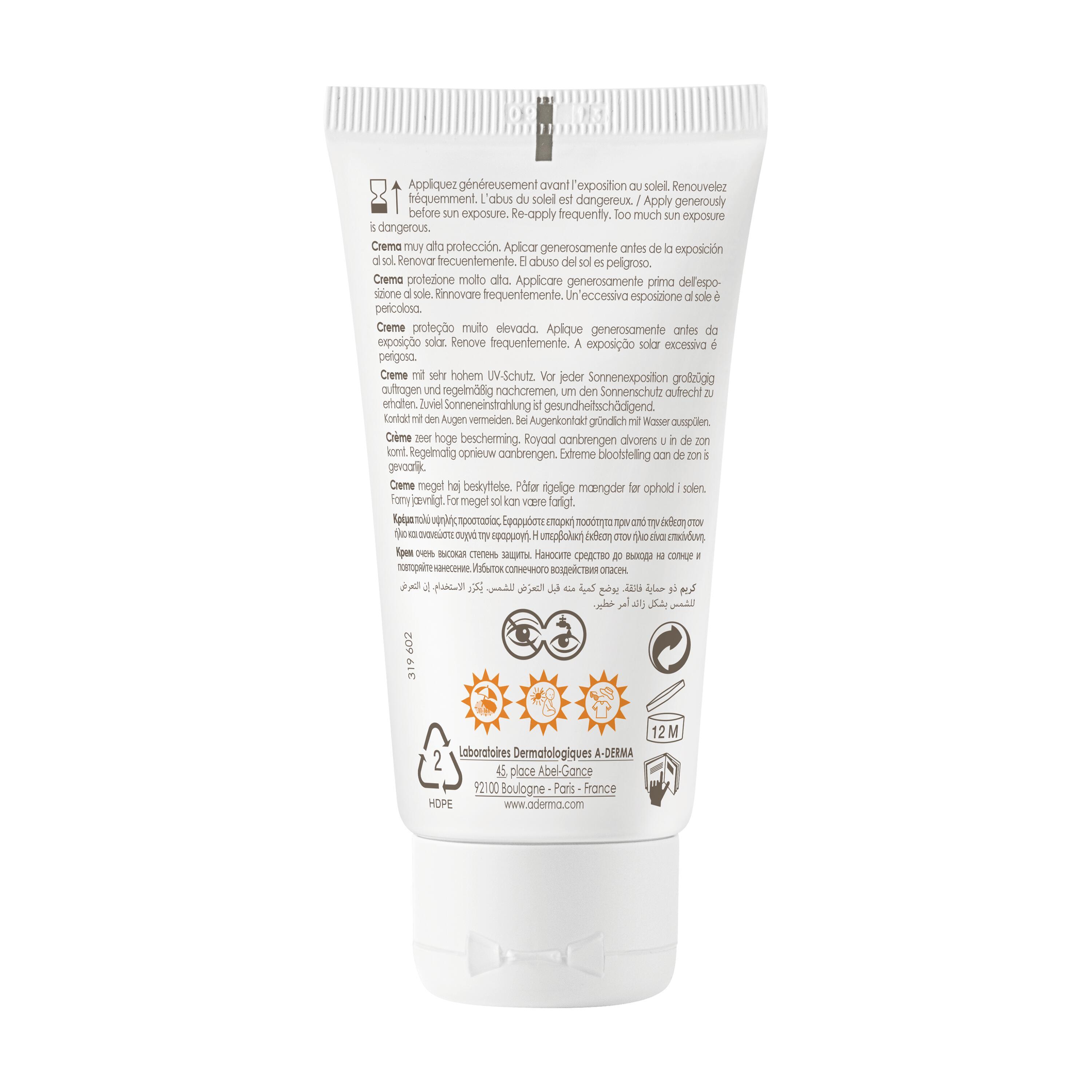 A-Derma Protect Crema Solare Viso SPF 50+ 40 ml