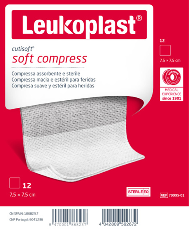 Cutisoft Compresse Sterili di Garza Idrofila TNT 7,5x7,5cm 12 Pezzi