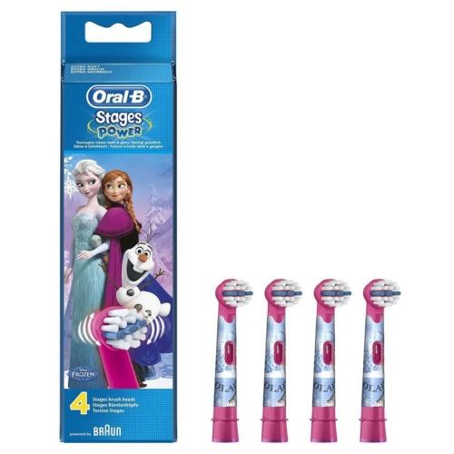 Oral-B Power Stage Frozen Testine di Ricambio Spazzolino Elettrico 4 Pezzi