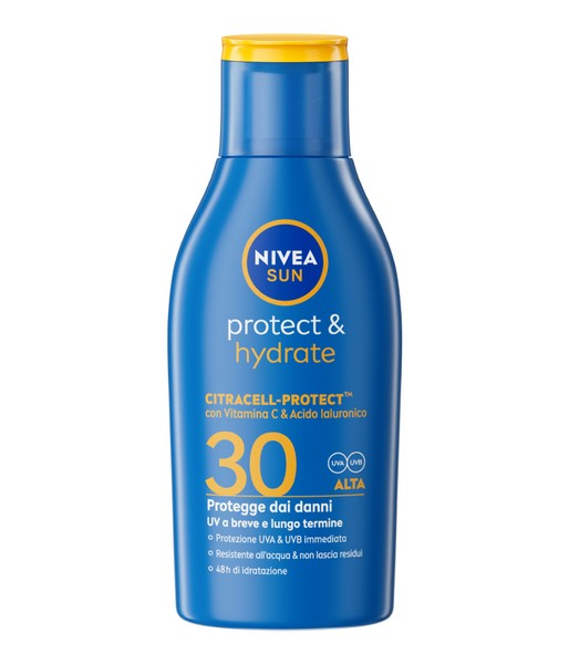 Nivea Sun Latte Solare Protect & Hydrate SPF30 100 ml, Crema solare 30 idratante in formato viaggio