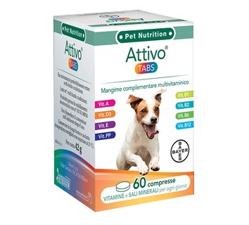 Bayer ATTIVO TABS Integratore Multivitaminico Cani 60 Compresse