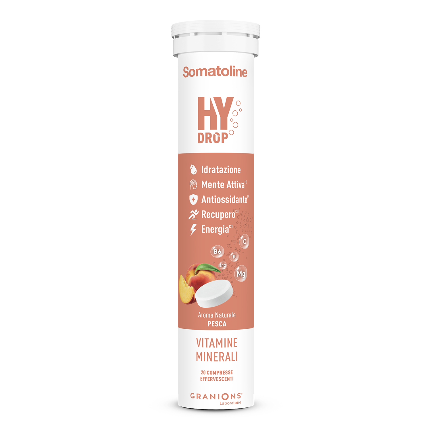 Somatoline SkinExpert Hydrop 20 Compresse Effervescenti Gusto Pesca - Integratore Per Il Metabolismo Energetico
