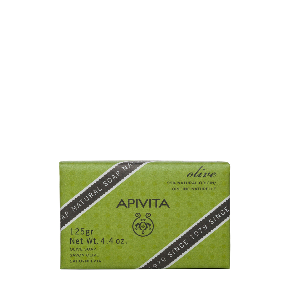 Apivita Natural Soap - Sapone Naturale Solido Mani E Corpo All'Oliva Per Pelle Secca 125 g