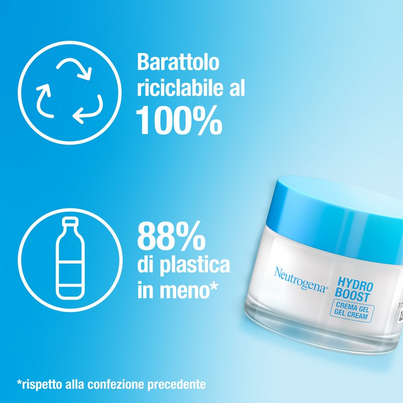 Neutrogena Hydro Boost Crema Gel 50 ml, Crema idratante viso con Acido Ialuronico per pelle secca